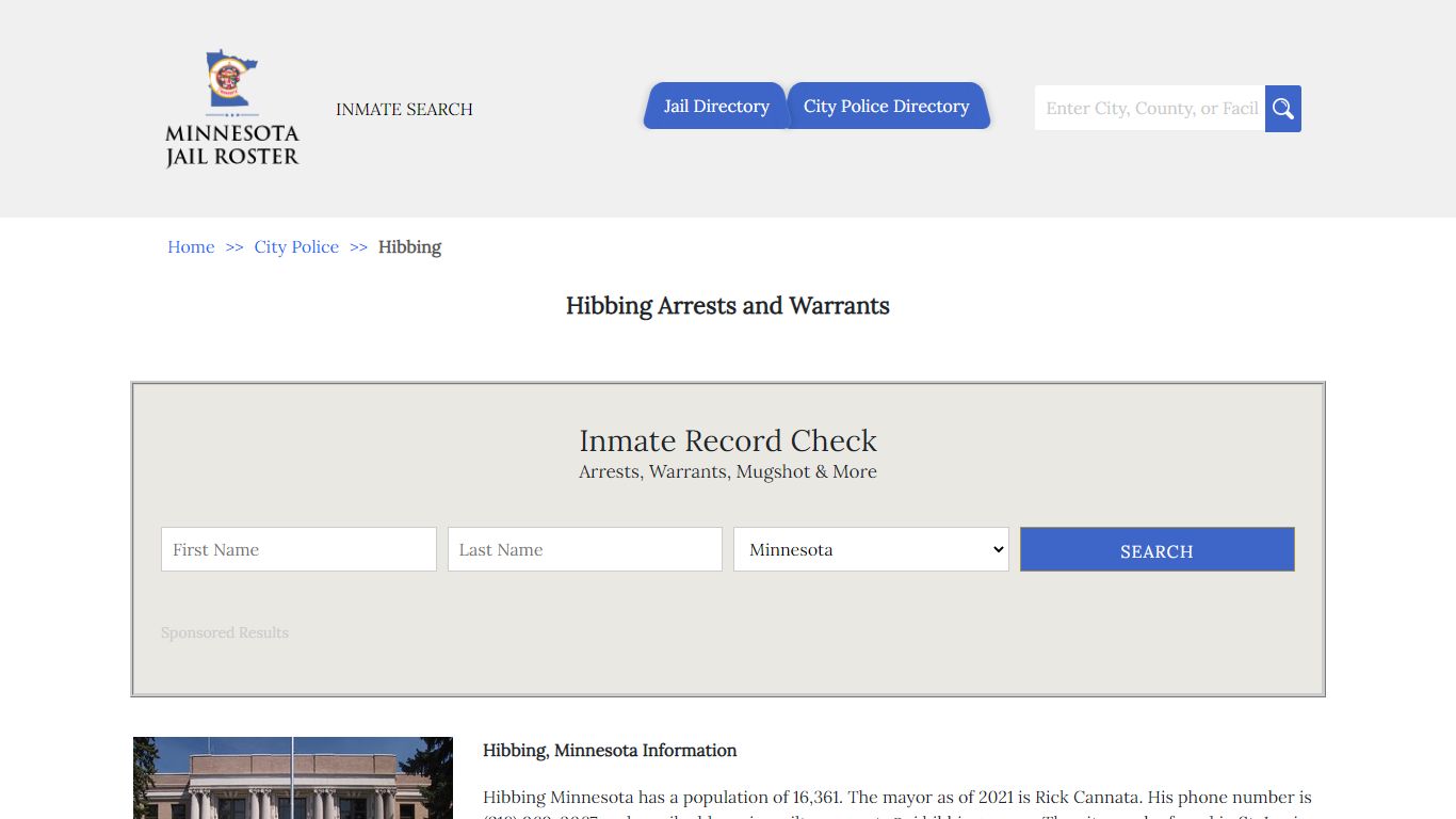 Hibbing Arrests and Warrants | Jail Roster Search - MinnesotaJailRoster.com
